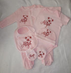Custom Text Baby Onesie Set