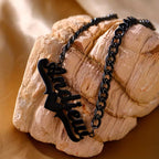 Midnight HeartScript Necklace