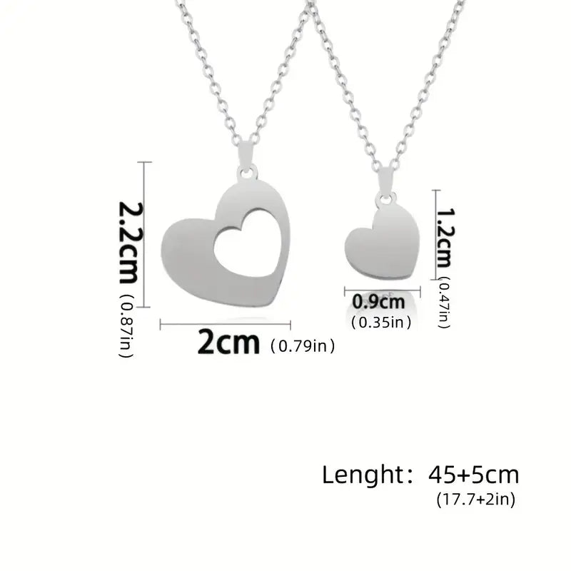 Heart Matching Necklace Set