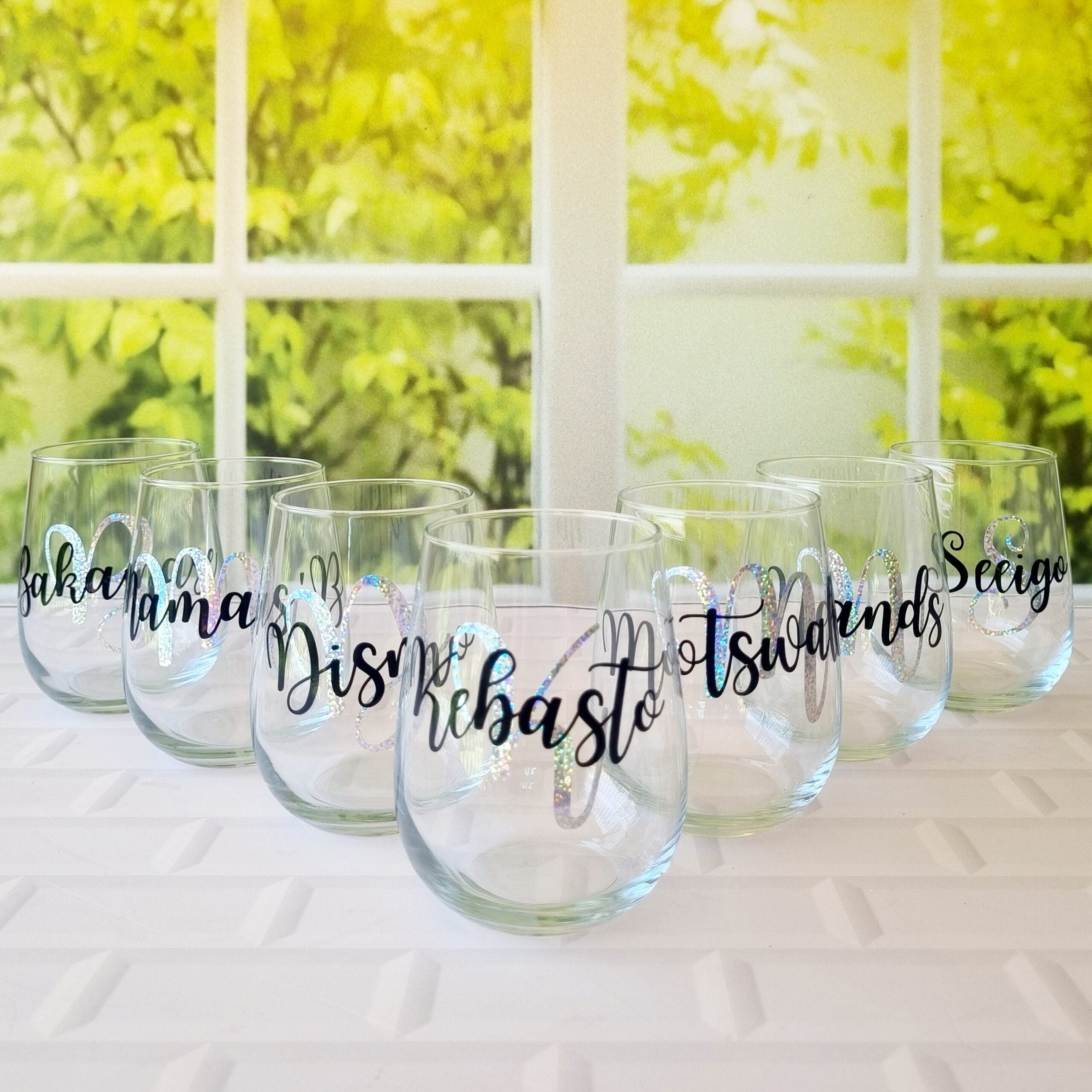 Personalised Stemless Wine Glass