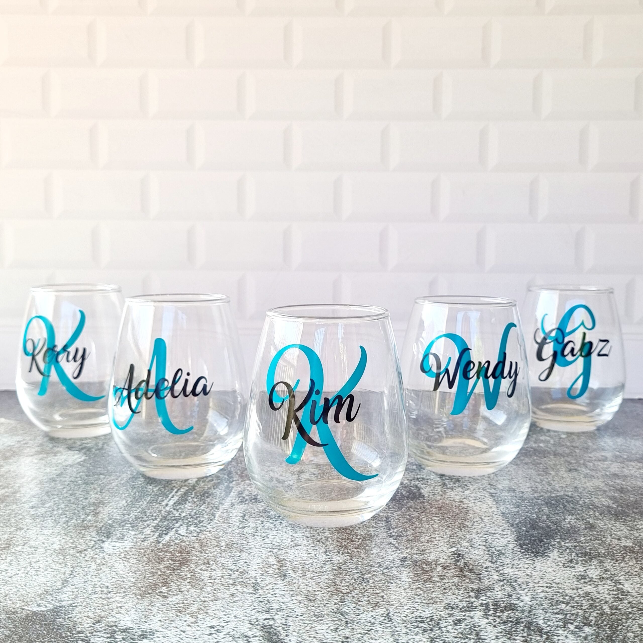 Personalised Stemless Wine Glass