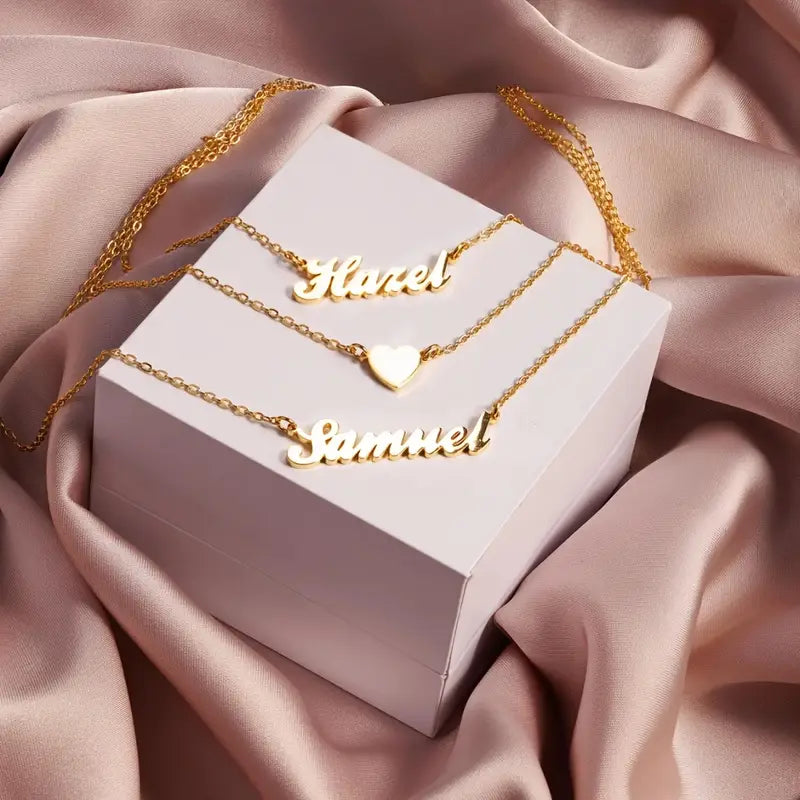 Trinity Layers Name Necklace