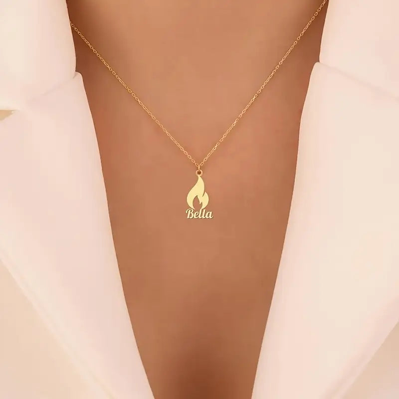 Flame Glow Name Necklace