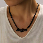 Midnight HeartScript Necklace