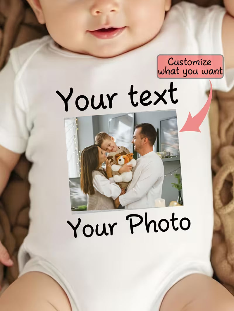 Custom Photo & Text Baby Onesie
