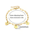 Golden Heart Name Chain Bracelet