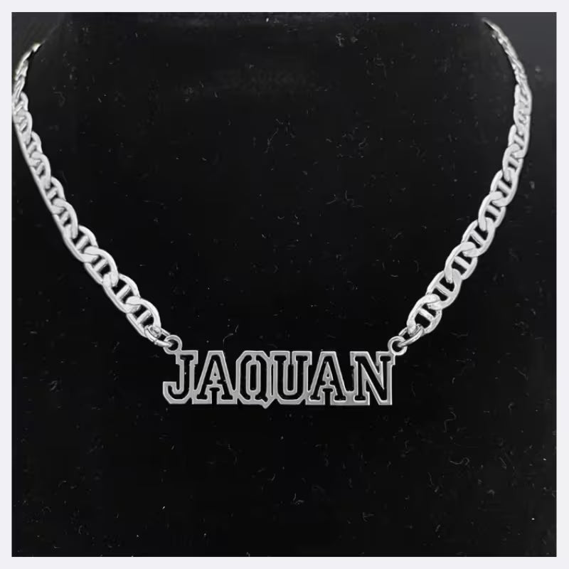 Signature Hollow Link Name Necklace