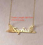 Golden Breeze Butterfly Name Necklace