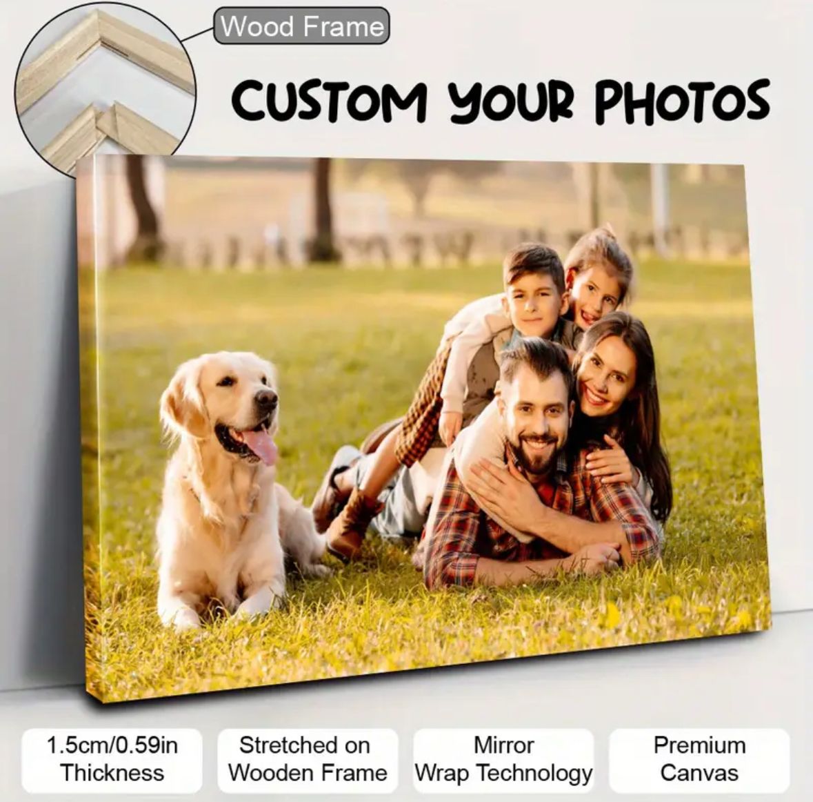 Customizable Wooden Frame Canvas Artwork