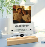 Music Plaque Acrylic Record with Wooden Stand
