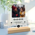 Music Plaque Acrylic Record with Wooden Stand