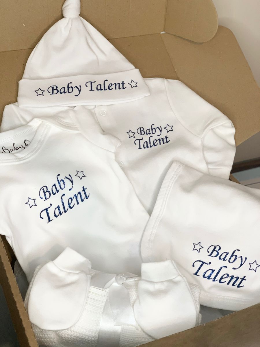 Custom Text Baby Onesie Set