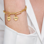 Golden Heart Name Chain Bracelet